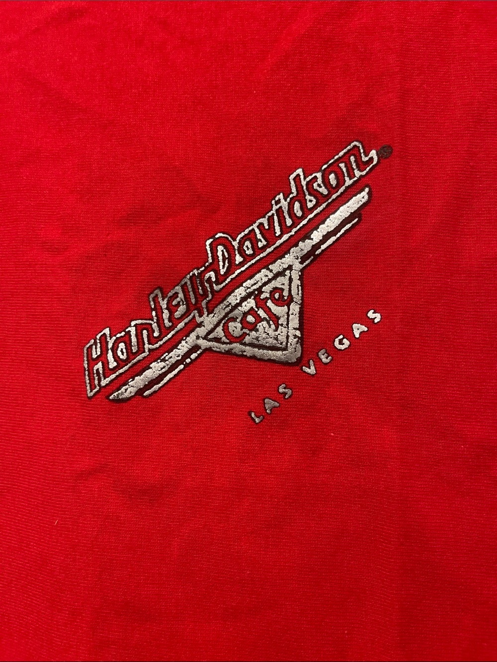 Vintage Harley Davidson Cafe Las Vegas Red Bandana Biker OS